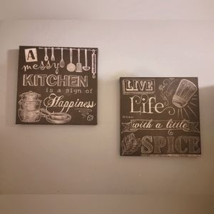 Canvas kitchen signs